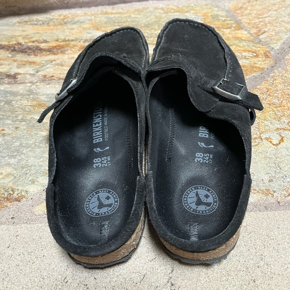 Birkenstock Buckley Clog Shoes Black Suede Leather 38 7 - Picture 8 of 11